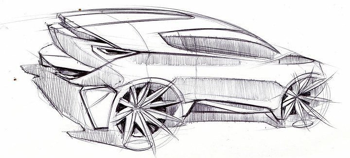 Hand drawn car，design sketch，sketch，