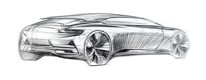 Hand drawn car，design sketch，sketch，