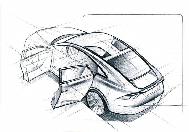 Hand drawn car，design sketch，sketch，