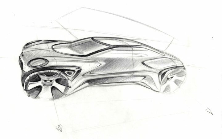 Hand drawn car，design sketch，sketch，