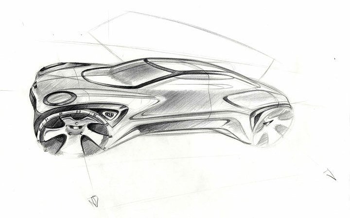 Hand drawn car，design sketch，sketch，