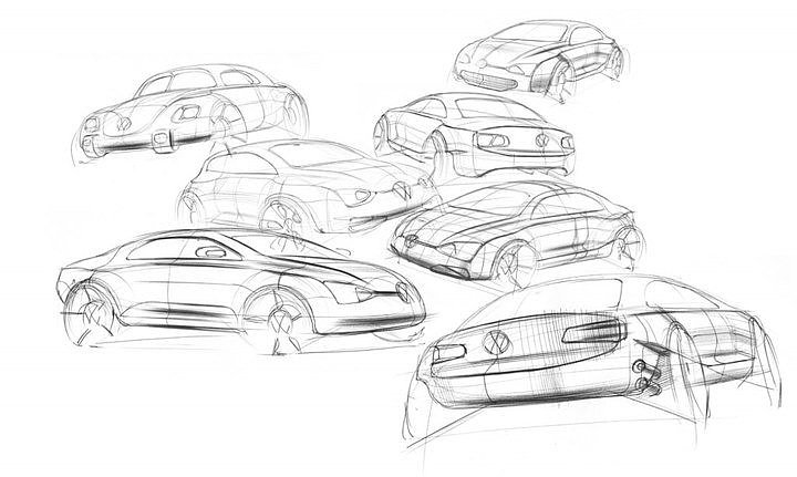 Hand drawn car，design sketch，sketch，