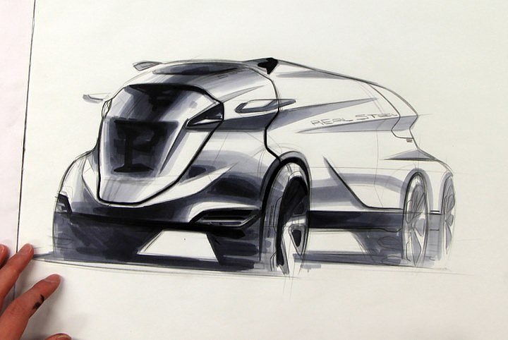 Hand drawn car，design sketch，sketch，