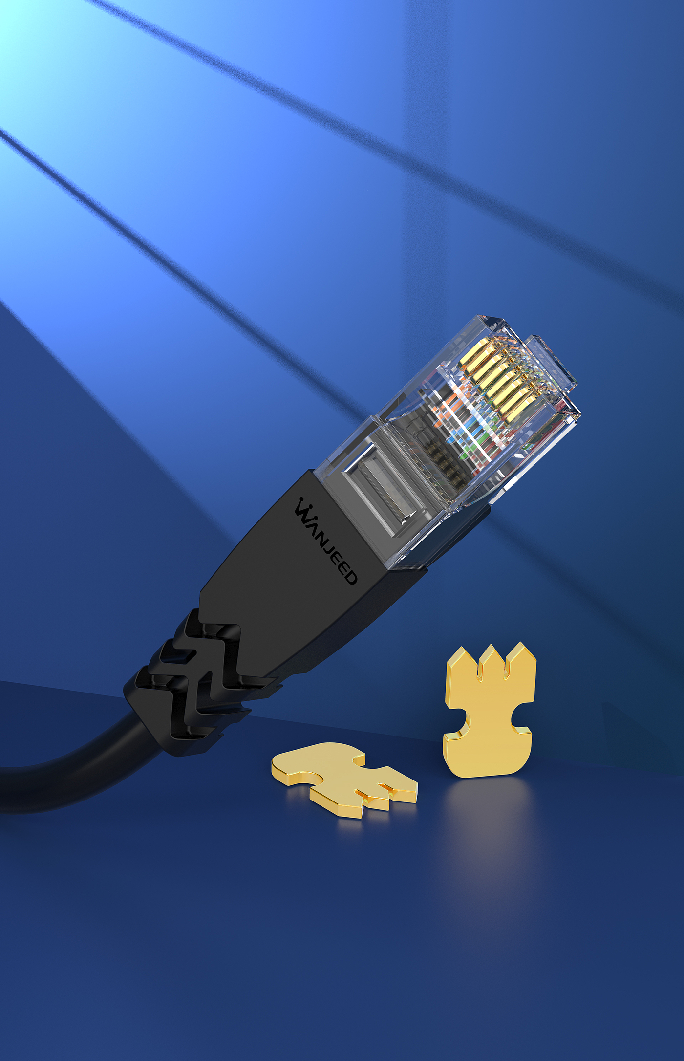 Network cable，Jumper，Render，keyshot，