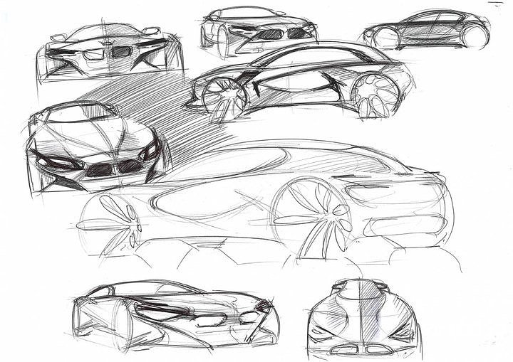 Hand drawn car，design sketch，sketch，