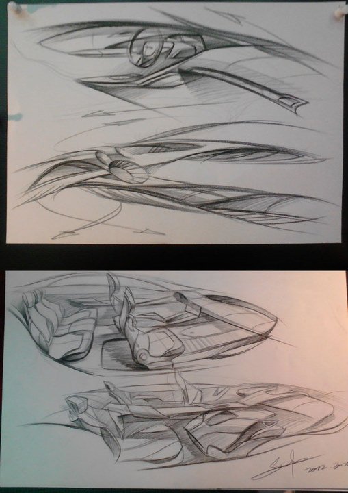 Hand drawn car，design sketch，sketch，