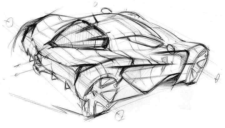 Hand drawn car，design sketch，sketch，