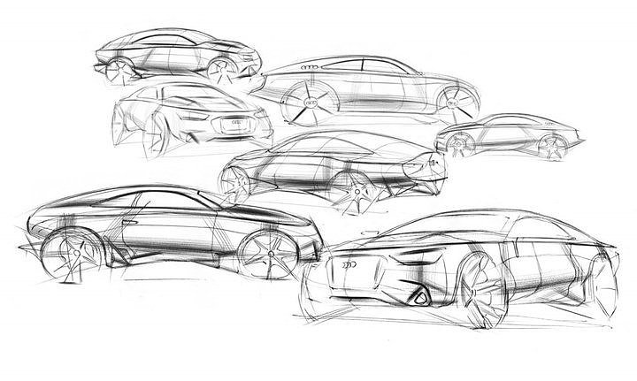 Hand drawn car，design sketch，sketch，