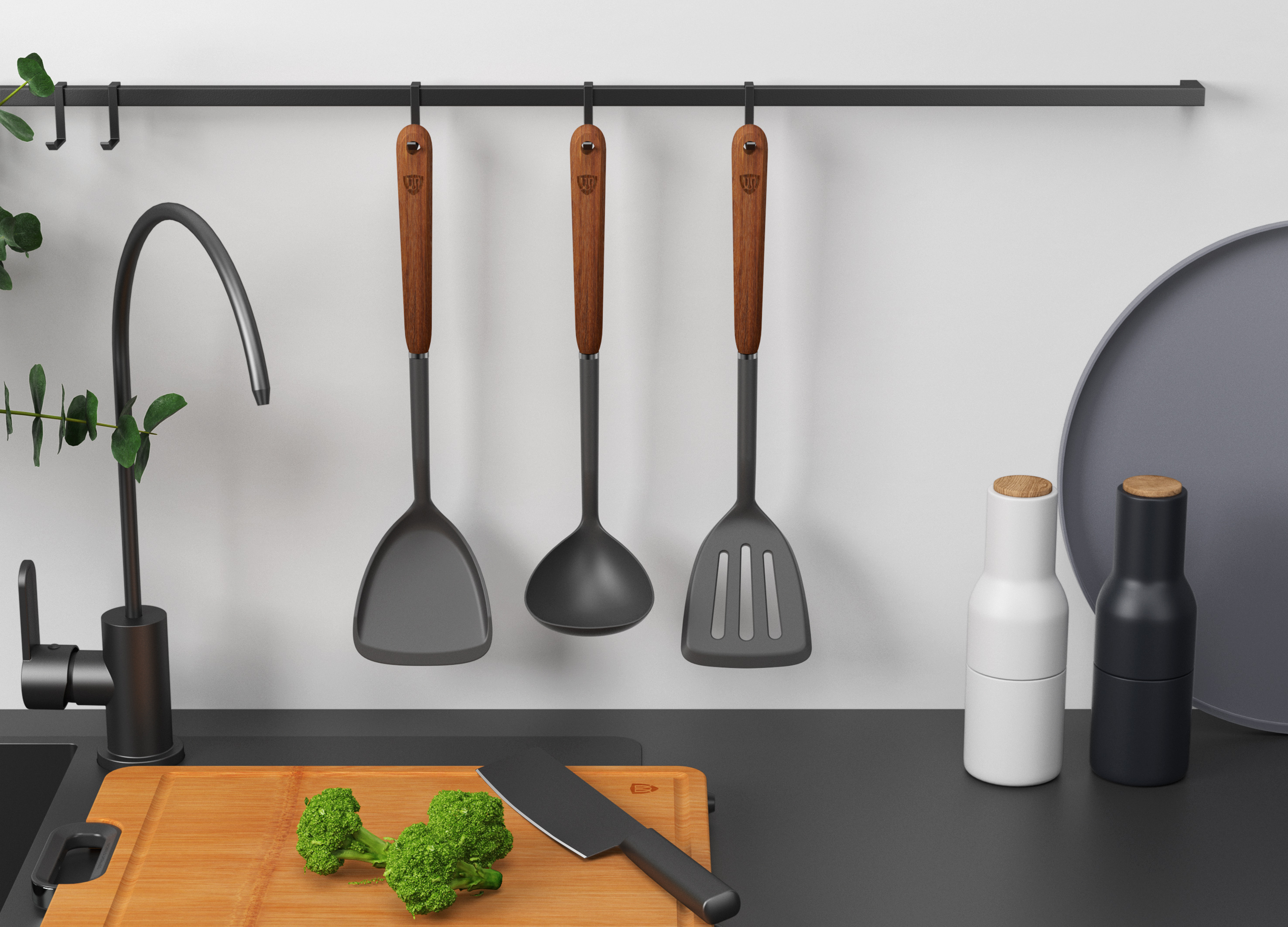 Kitchen tools，Chinese shovel，Silicone scoop，Spatula，a soup spoon，Frying shovel，