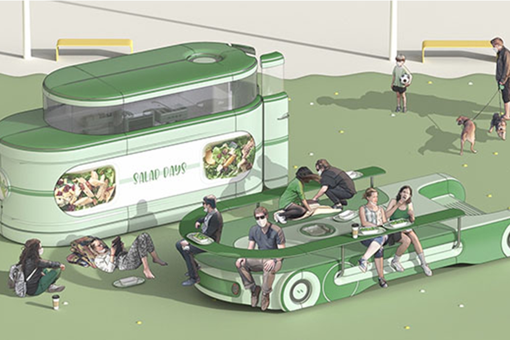 Restaurant，dining car，modularization，Electric truck，Foldable，portability，