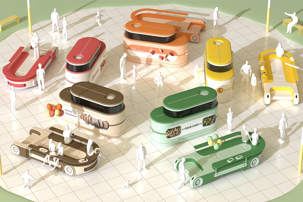 Restaurant，dining car，modularization，Electric truck，Foldable，portability，