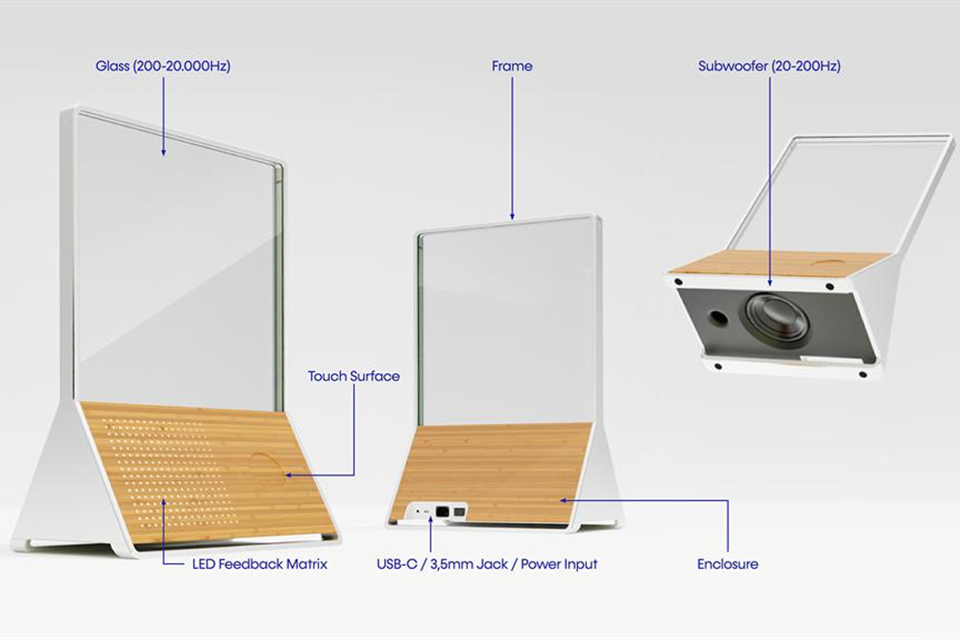 speaker，Prism like frame，Glass，