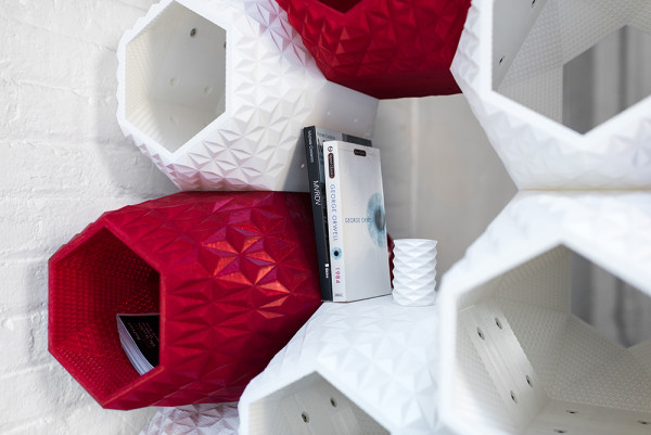 3D printing，Honeycomb type，Storage wall，Creative design，facilitate，color，