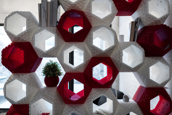 3D printing，Honeycomb type，Storage wall，Creative design，facilitate，color，