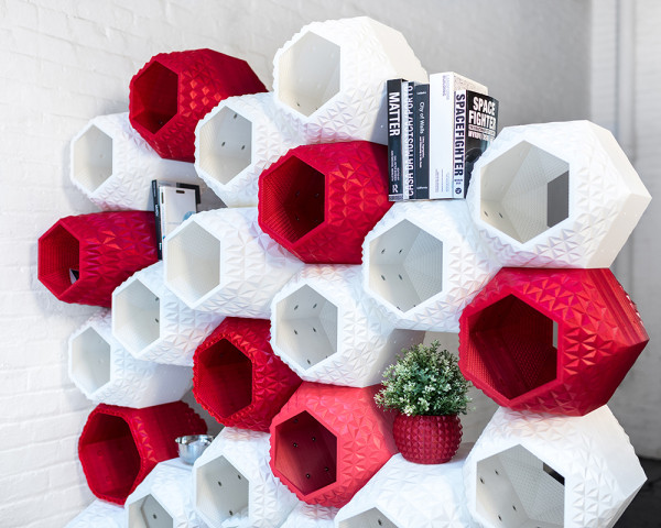 3D printing，Honeycomb type，Storage wall，Creative design，facilitate，color，