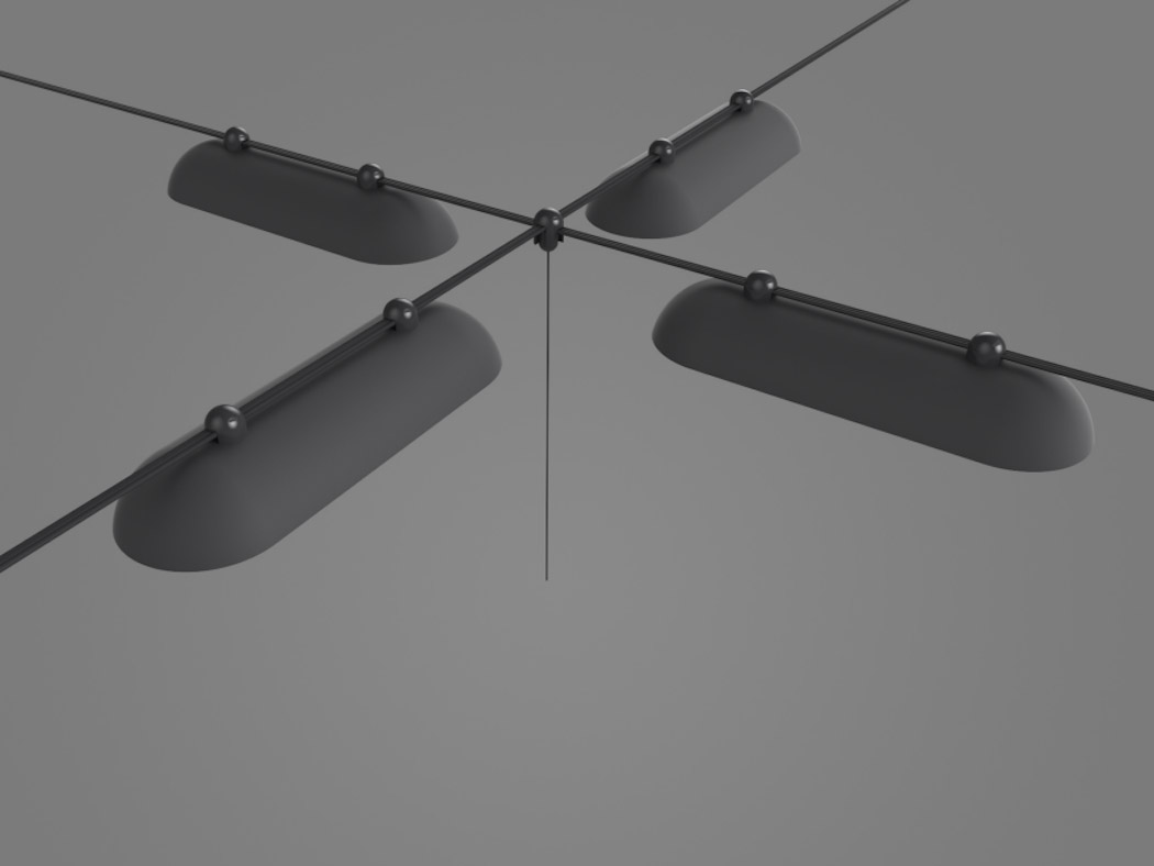 a chandelier，move，track，pulley，