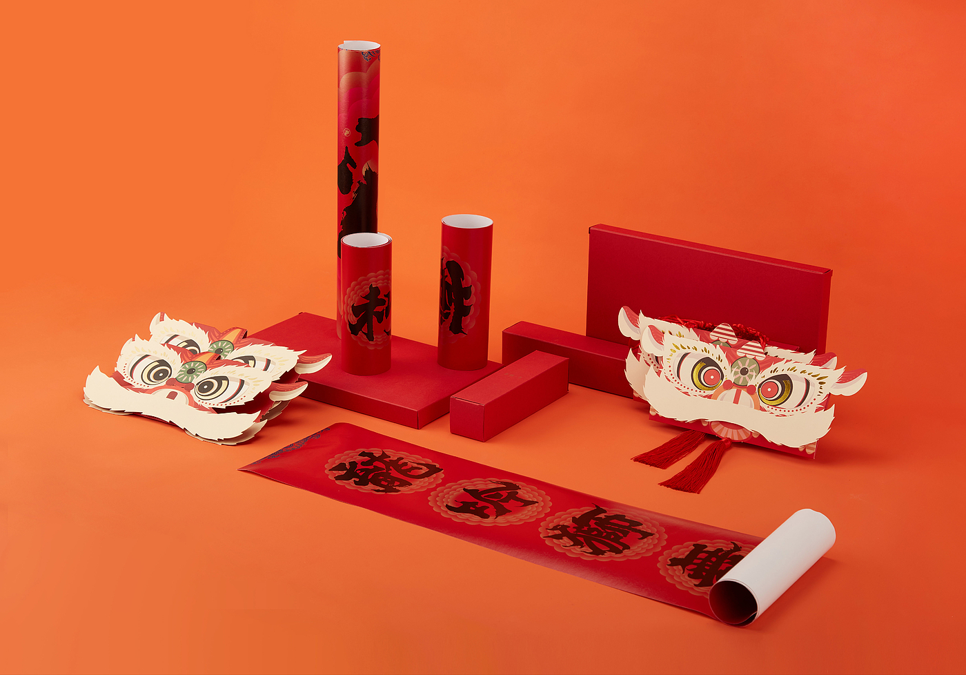 Spring Festival couplets，Red envelopes，new year，Gift box，