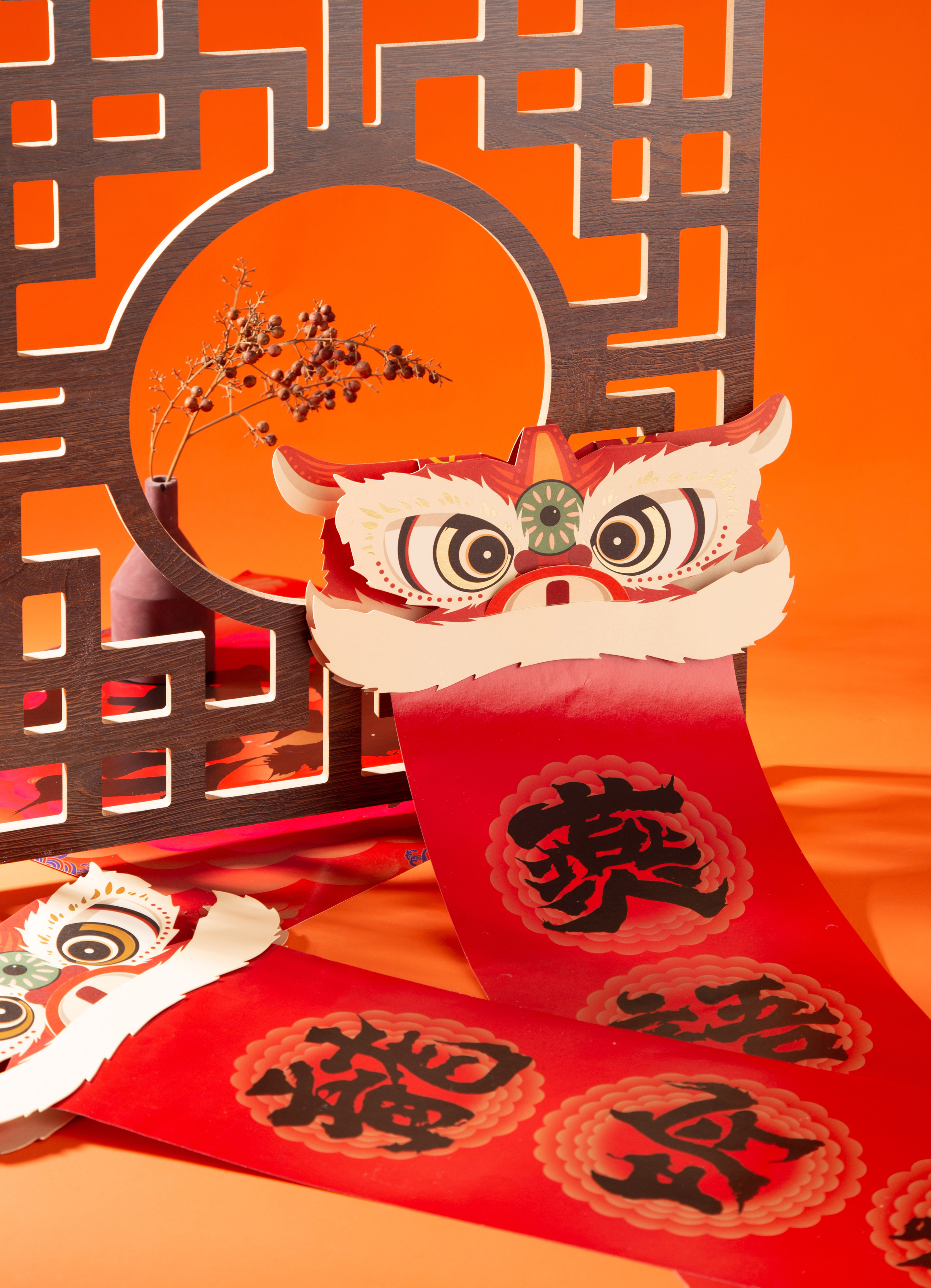 Spring Festival couplets，Red envelopes，new year，Gift box，