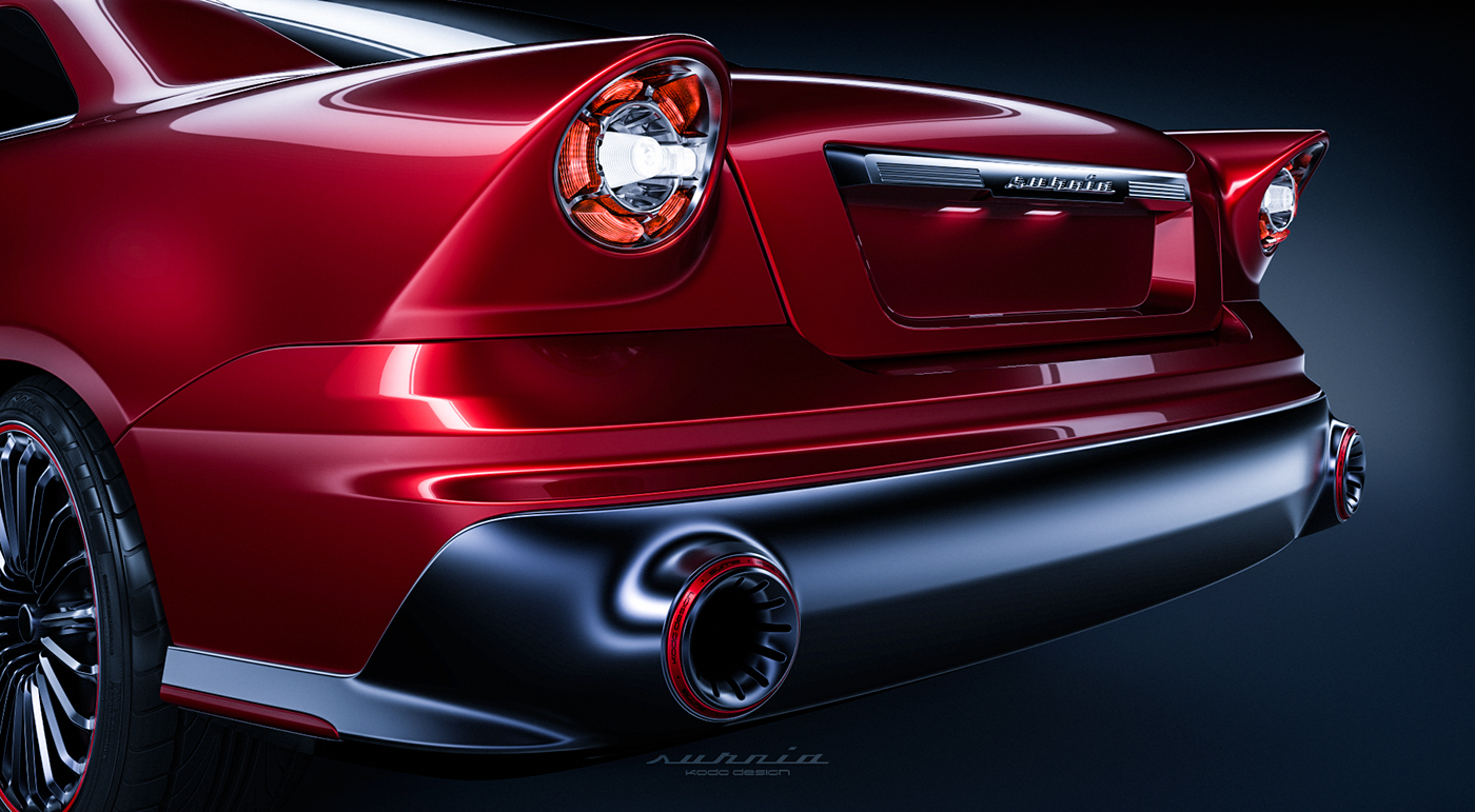 Surnia fierce Owl，Automobile design，Red car，Love car，