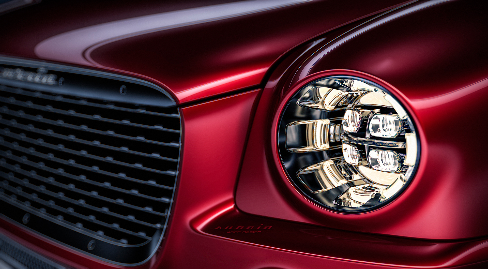 Surnia fierce Owl，Automobile design，Red car，Love car，