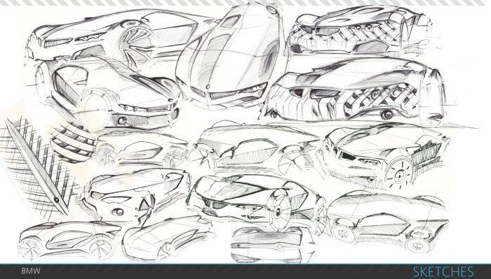 Automobile design，Hand drawn sketch，