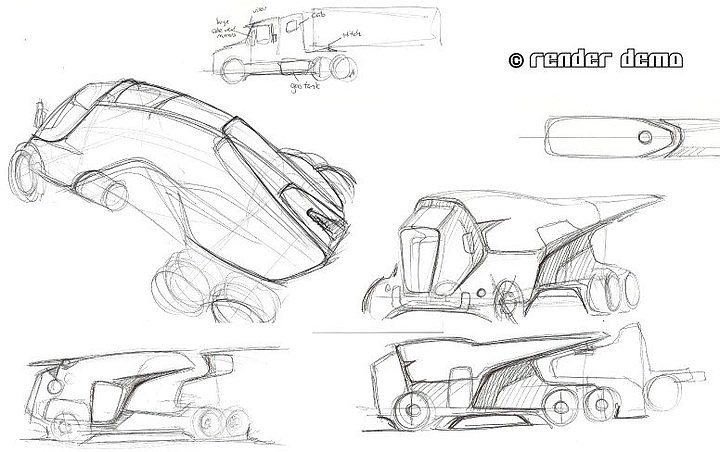 Automobile design，Hand drawn sketch，