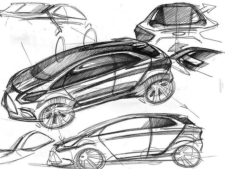 Automobile design，Hand drawn sketch，