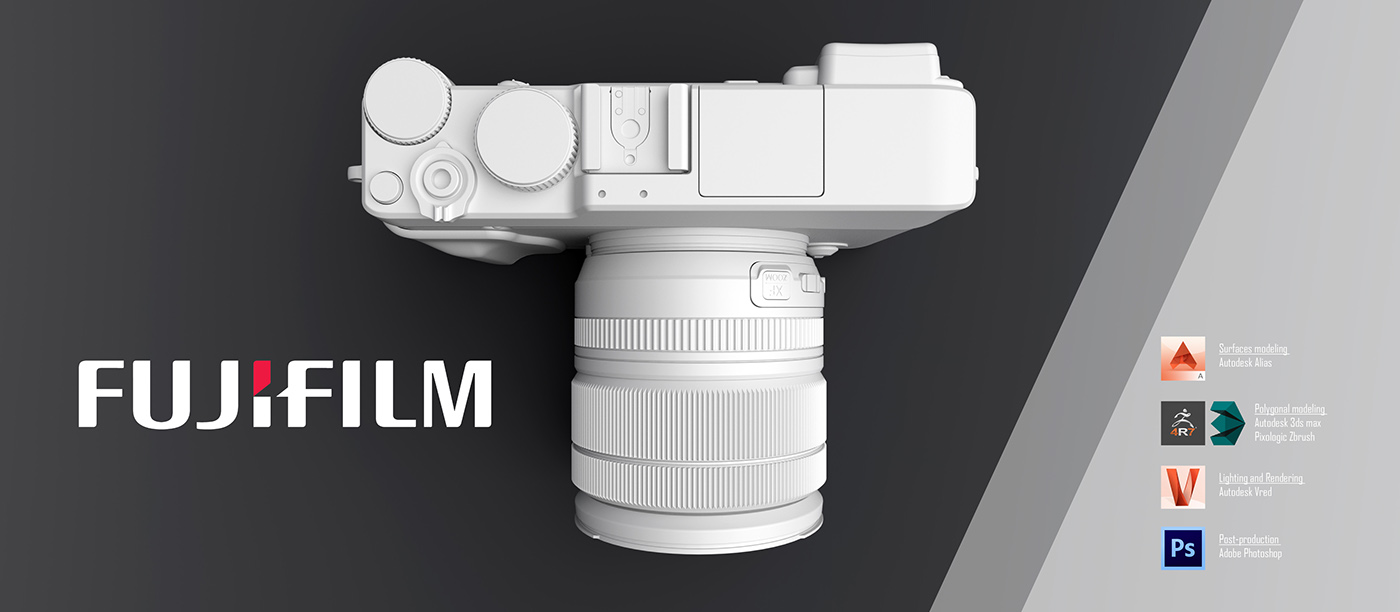 Fuji film company，Fuji film camera，modeling，Render，