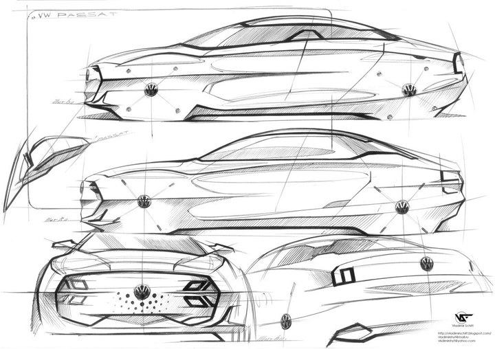 Automobile design，Hand drawn sketch，