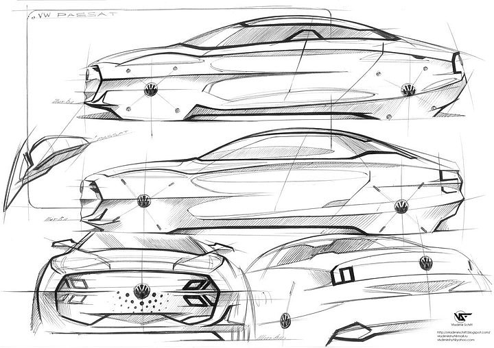 Automobile design，Hand drawn sketch，