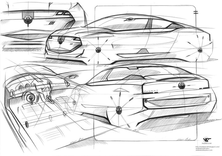 Automobile design，Hand drawn sketch，