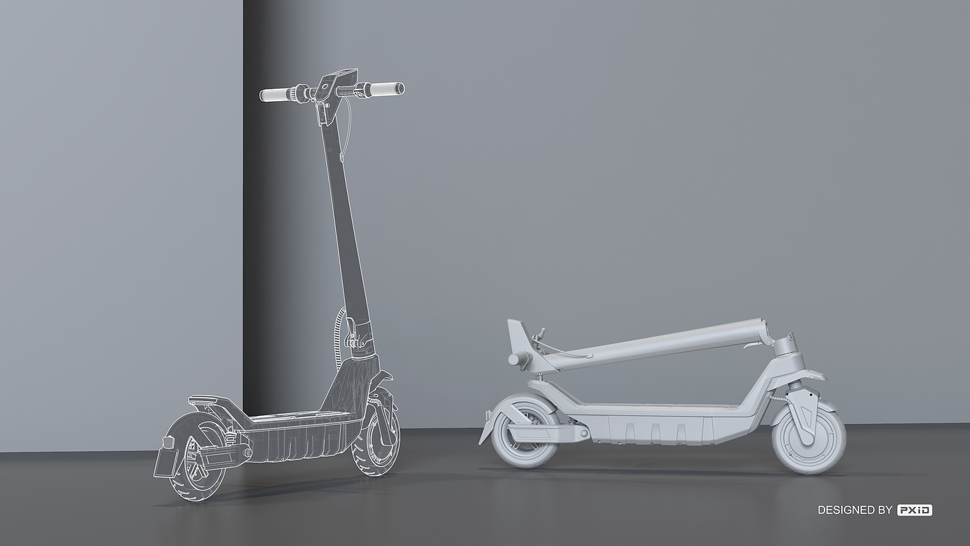 Electric scooter，Scooter design，Design of electric scooter，industrial design，Design of transportation tools，