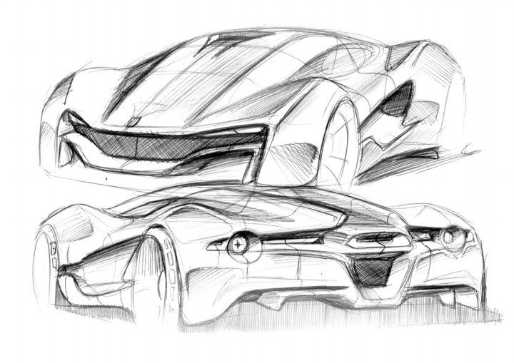 Automobile design，Hand drawn sketch，