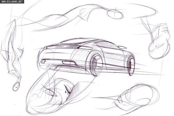 Automobile design，Hand drawn sketch，