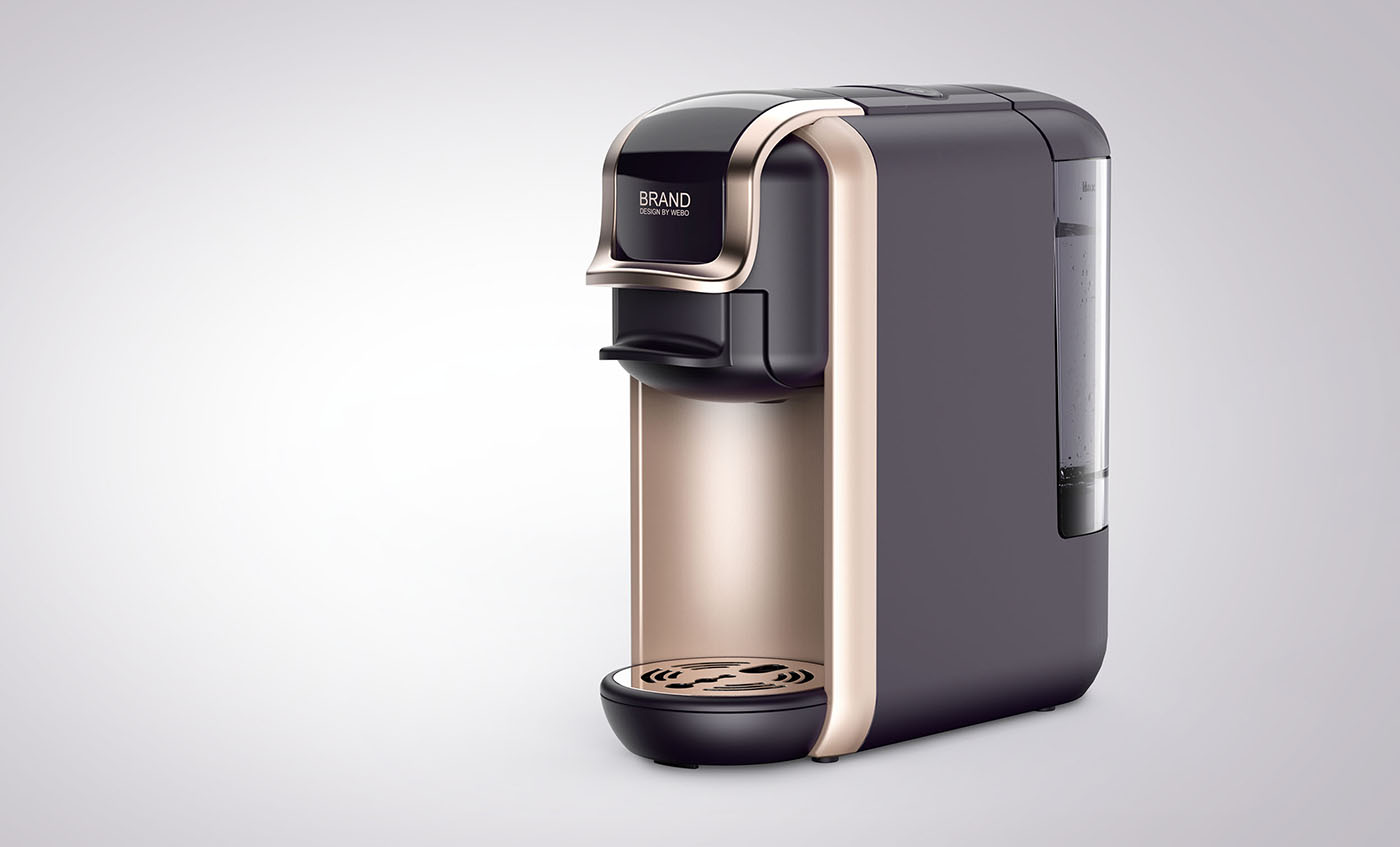 Coffee machine design，Capsule pressure coffee machine，Weibo design，Home appliance design，