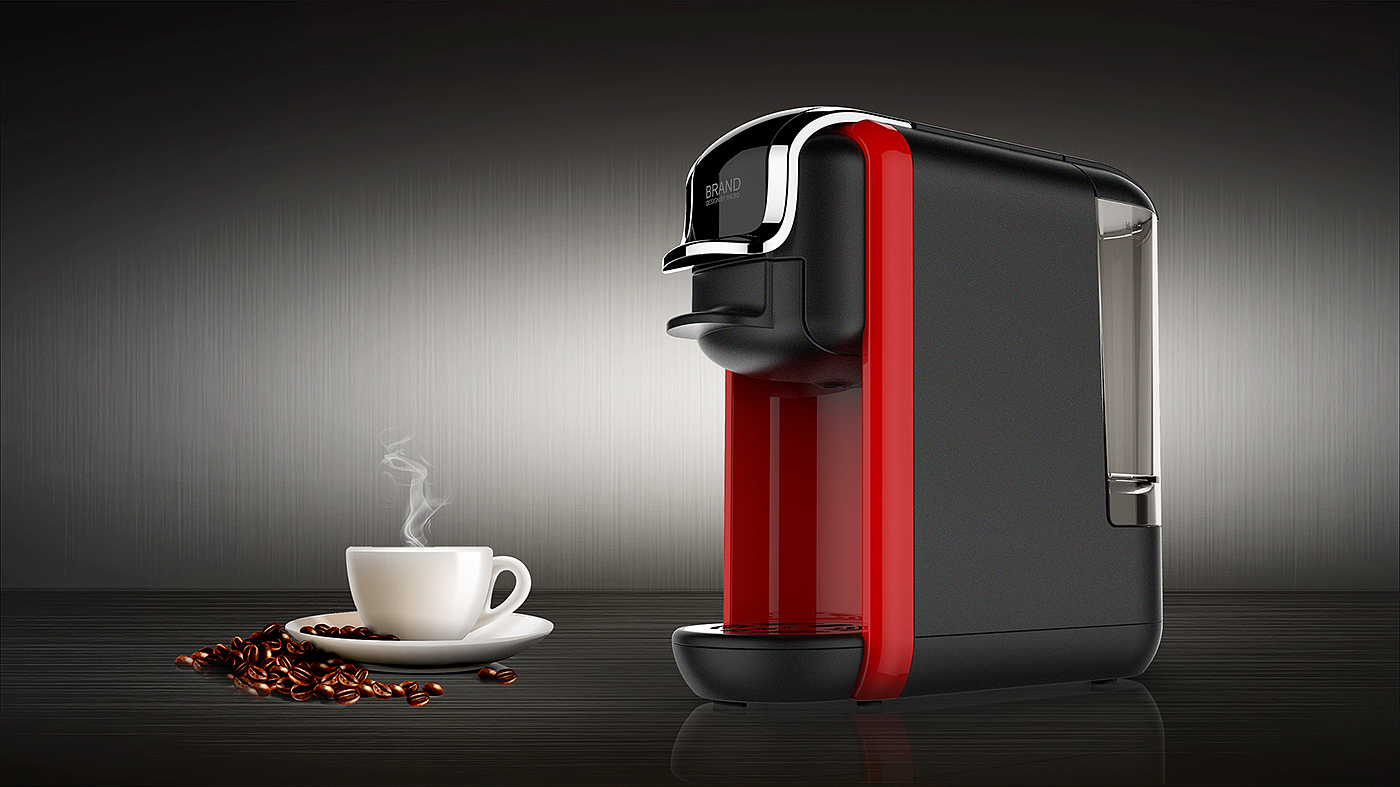Coffee machine design，Capsule pressure coffee machine，Weibo design，Home appliance design，