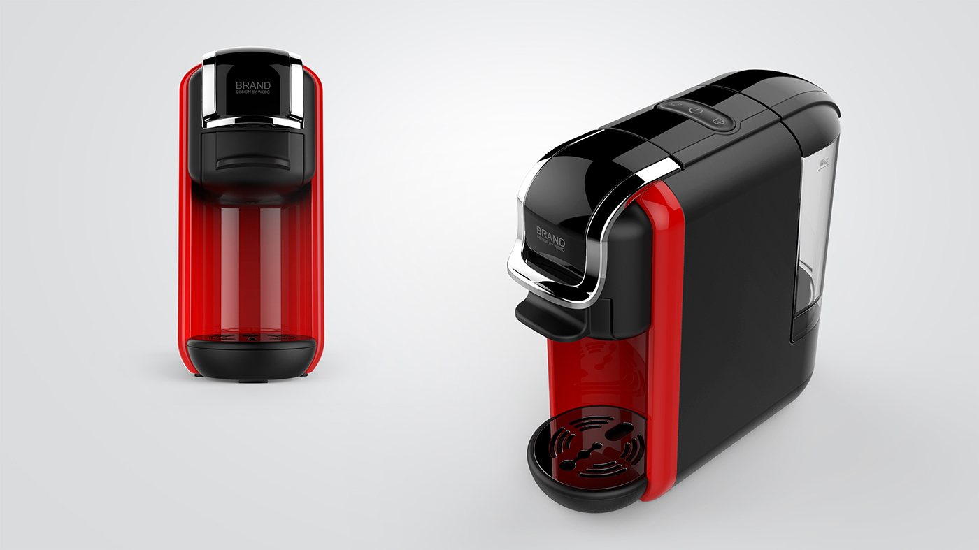 Coffee machine design，Capsule pressure coffee machine，Weibo design，Home appliance design，