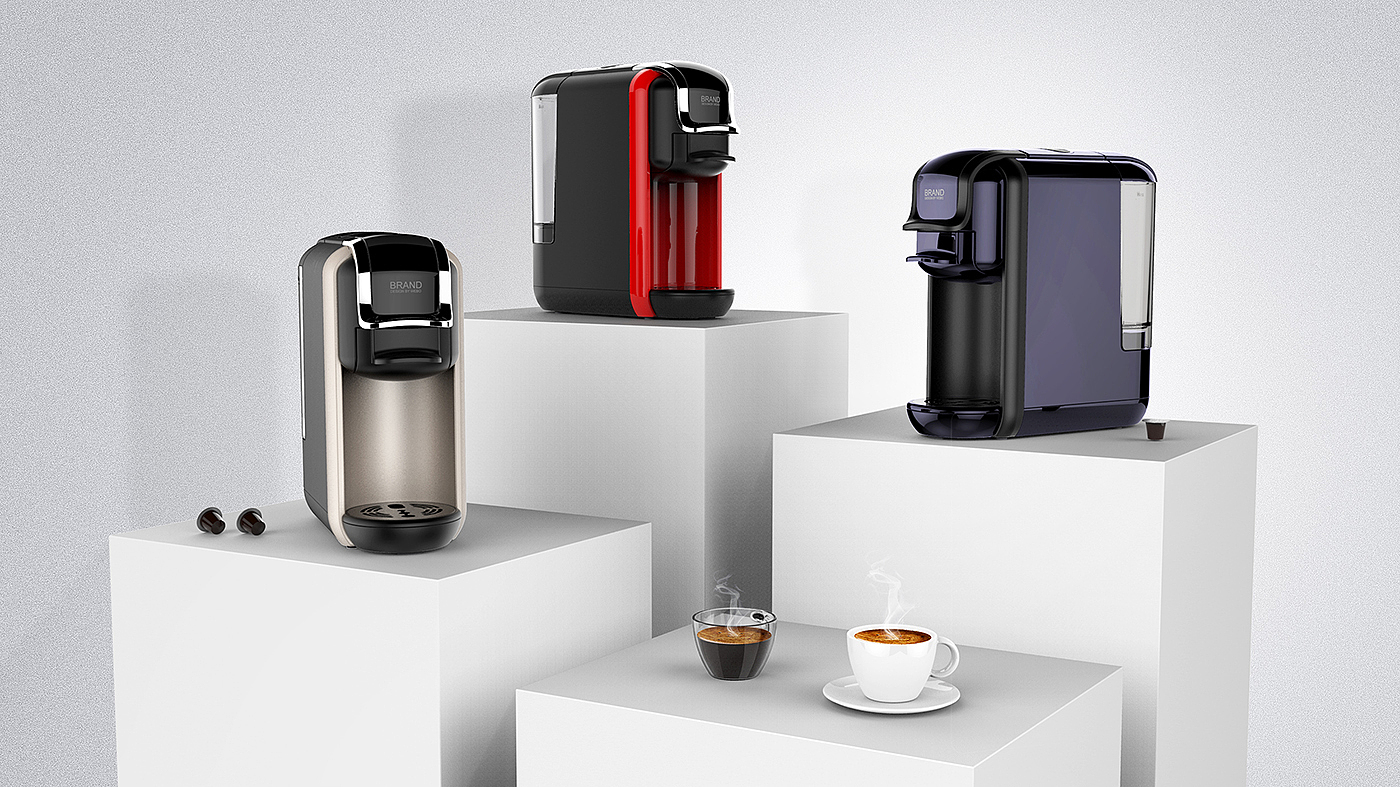 Coffee machine design，Capsule pressure coffee machine，Weibo design，Home appliance design，