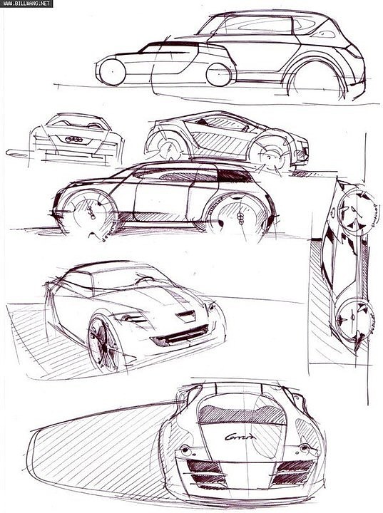 Automobile design，Hand drawn sketch，