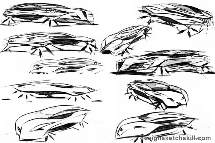 Automobile design，Hand drawn sketch，