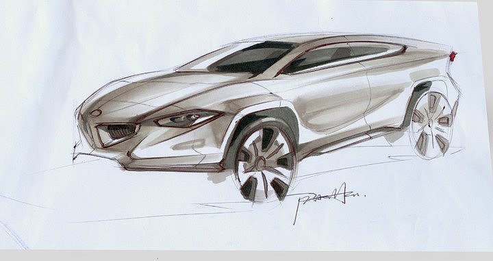 Automobile design，Hand drawn sketch，