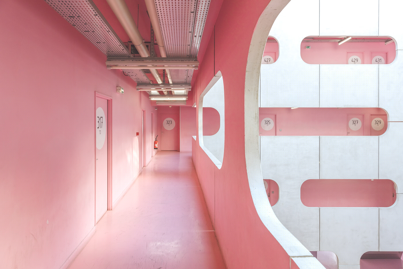 University dormitory，Rich color，Interior architecture，