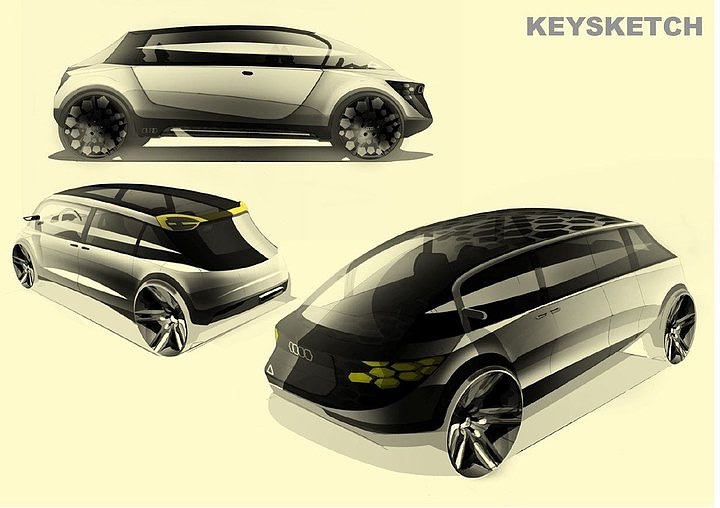 Automobile design，Hand drawn sketch，