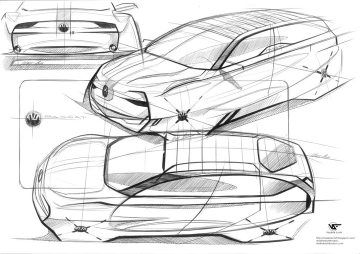 Automobile design，Hand drawn sketch，