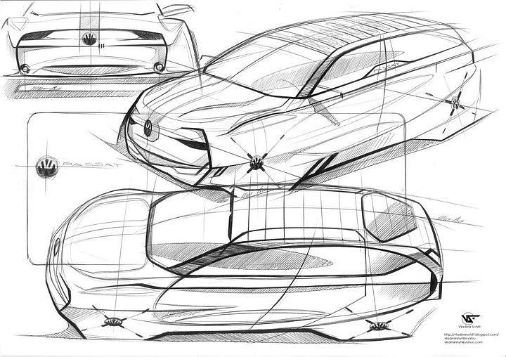 Automobile design，Hand drawn sketch，