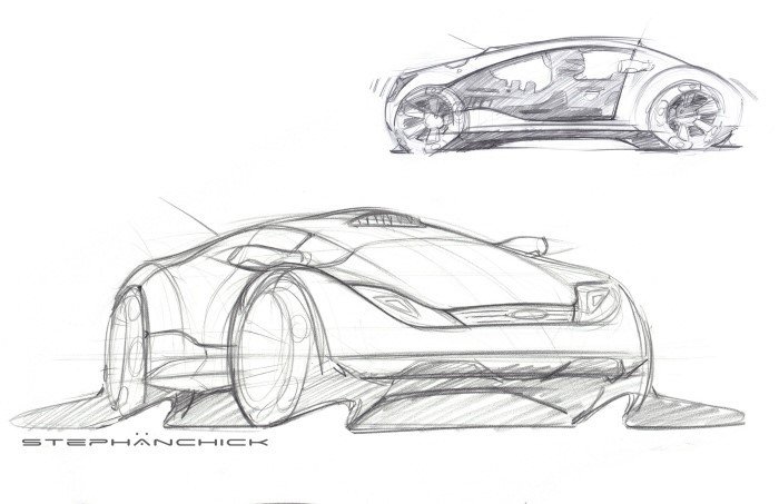 Automobile design，Hand drawn sketch，