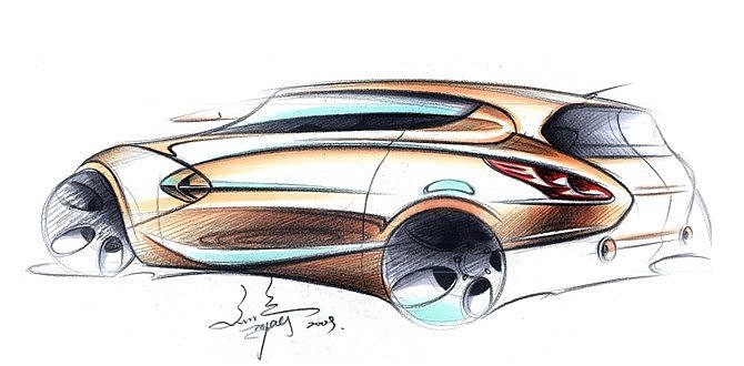 Automobile design，Hand drawn sketch，