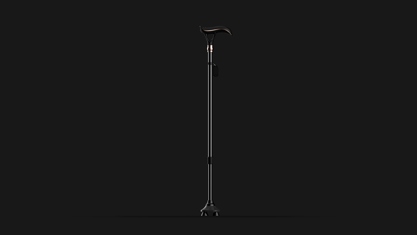 product design，a cane，Product rendering，streamline，Sense of science and technology，