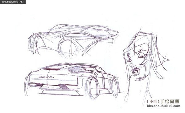 Automobile design，Hand drawn sketch，design sketch，