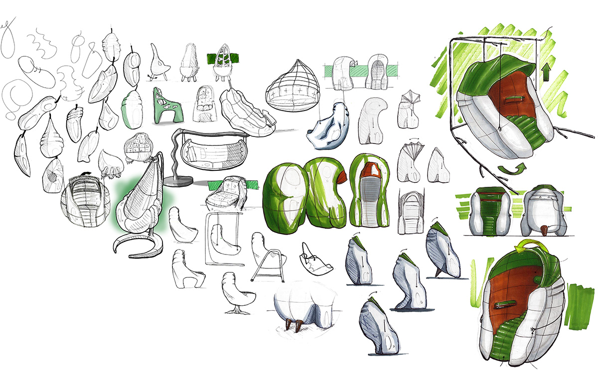 deck chair，furniture，originality，Cocoon，